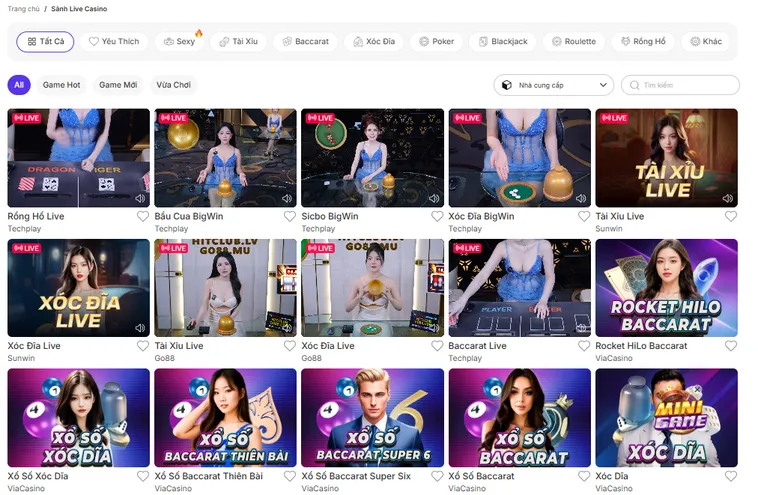 Hệ Thống Trò Chơi Đa Dạng Tại Sảnh Game Live Casino Bin88 Đẳng Cấp Đỉnh Cao Cho Cộng Đồng Game Thủ