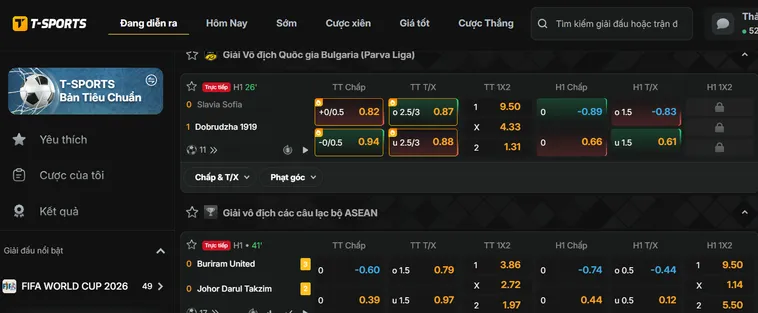 Thể Thao T-Sports Tại Bin88 Đỉnh Cao Cá Cược Với Tỷ Lệ Thưởng Cực Hấp Dẫn