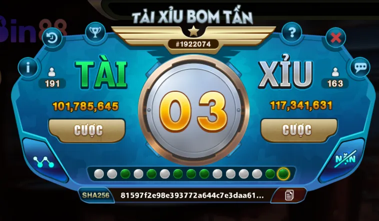 Tài Xỉu Bom Tấn Tại Bin88 Bùng Nổ Cảm Xúc Chiến Thắng Cho Mọi Game Thủ